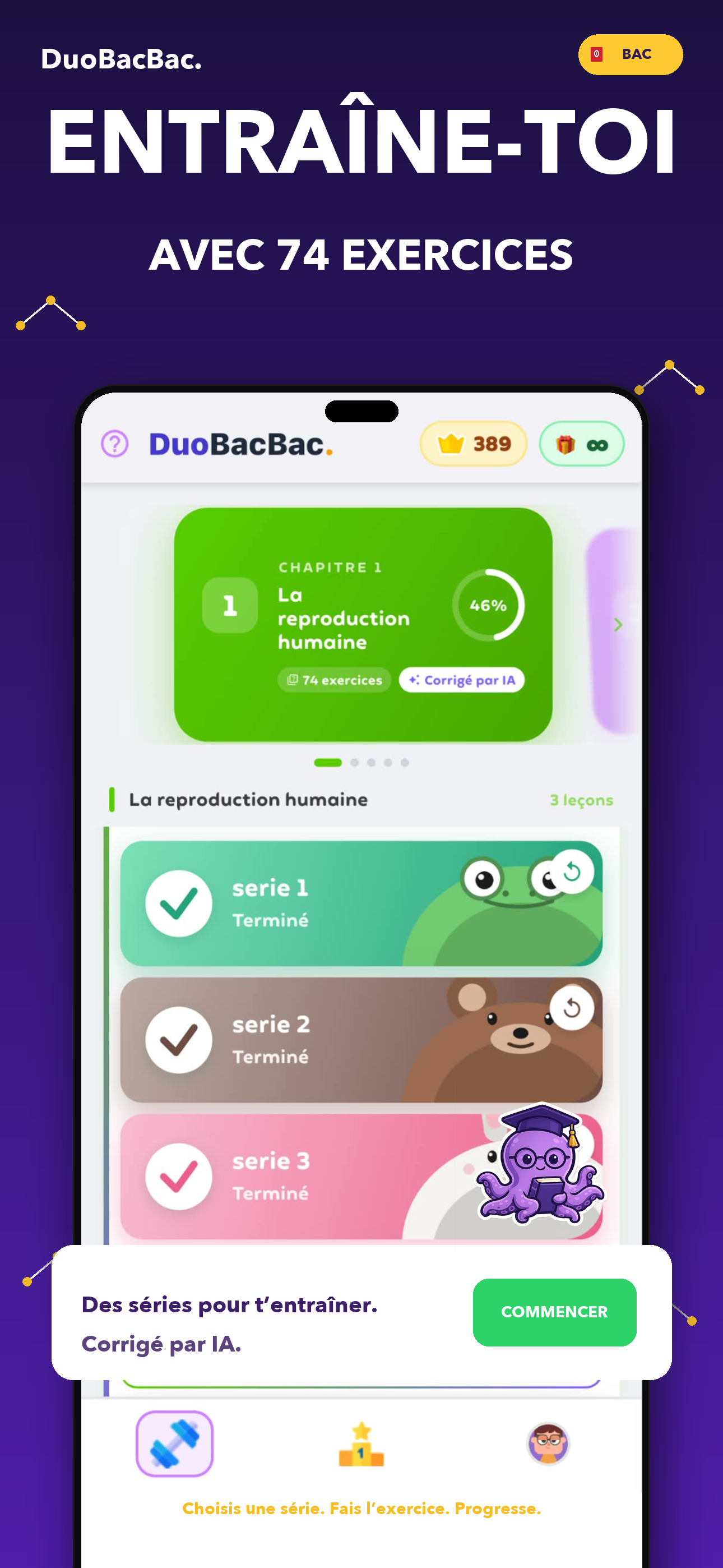 DuoBac app screen preview: Practice
